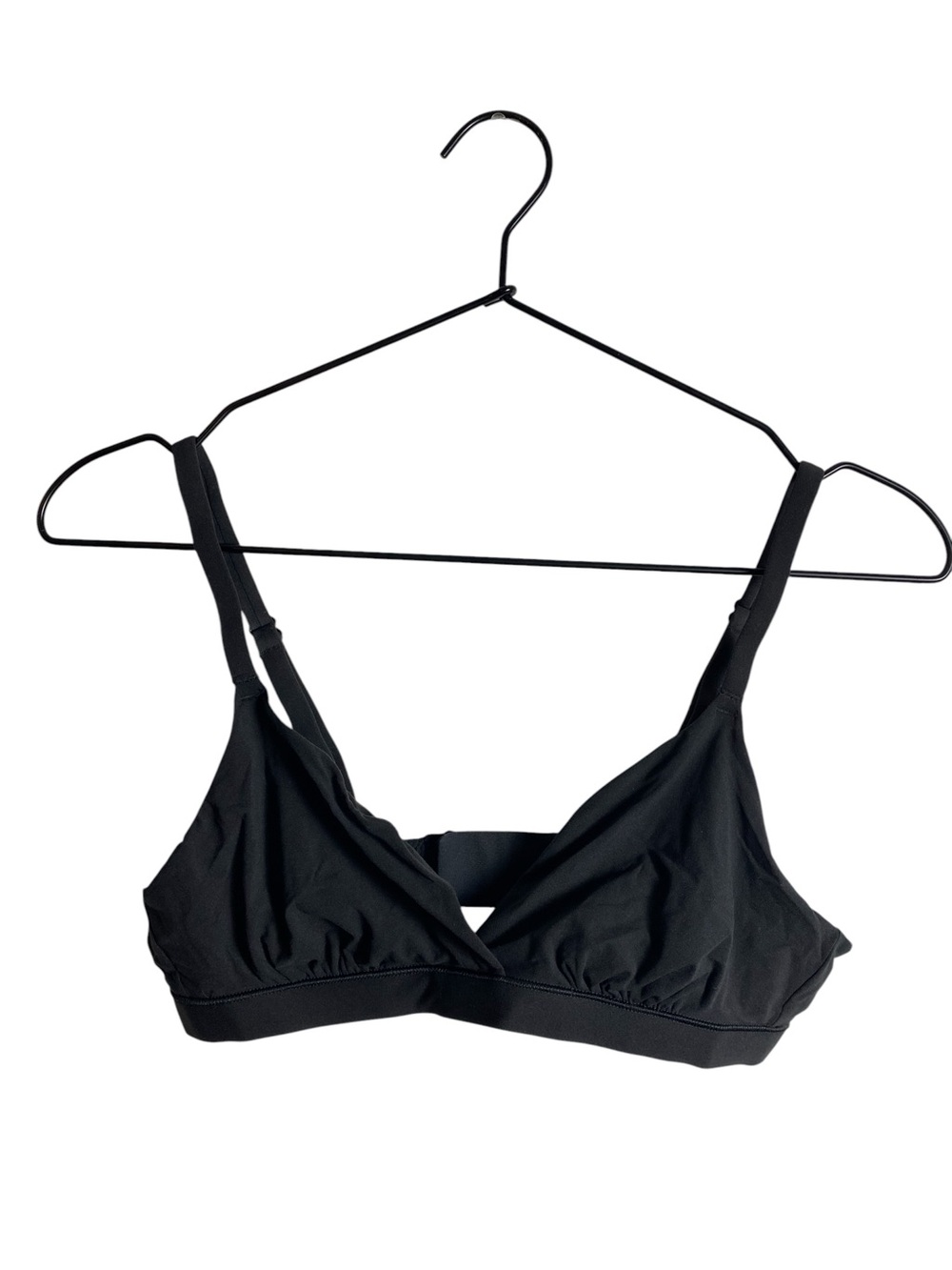Quince Black Ultra Soft Lightweight Triangle Bralette Unlined Bra